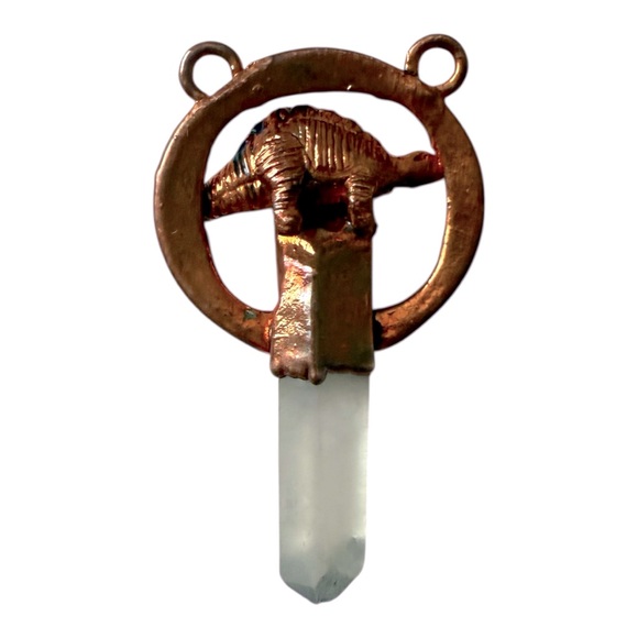 Handmade Copper and Crystal Pendant - Picture 2 of 2